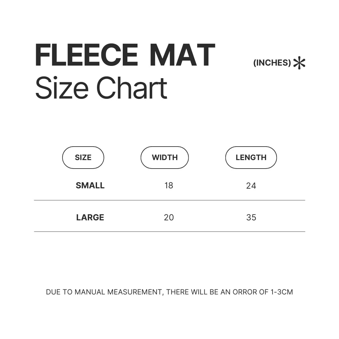 Fleece Mat Size Chart - NieR: Automata Merch