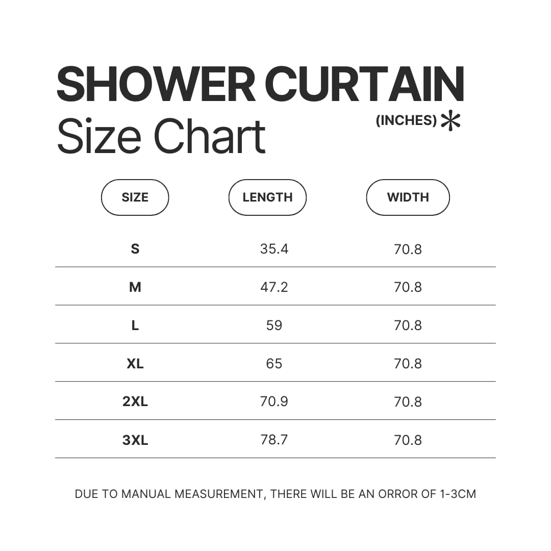 Shower Curtain Size Chart - NieR: Automata Merch