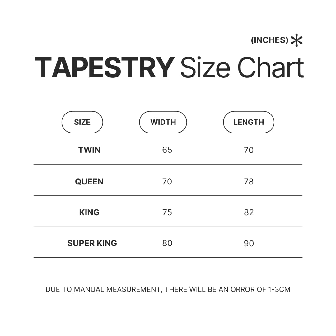 Tapestry Size Chart - NieR: Automata Merch