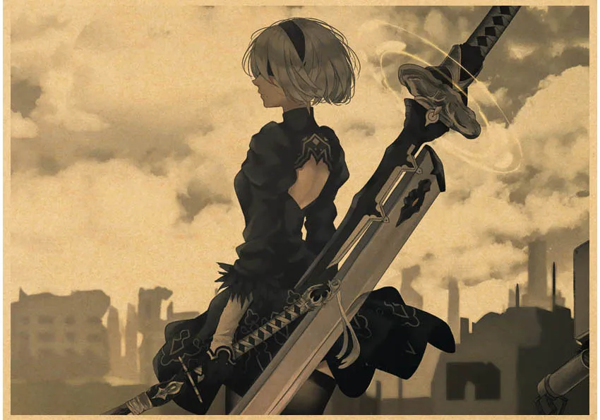 City 2B Game Nier Automata Poster