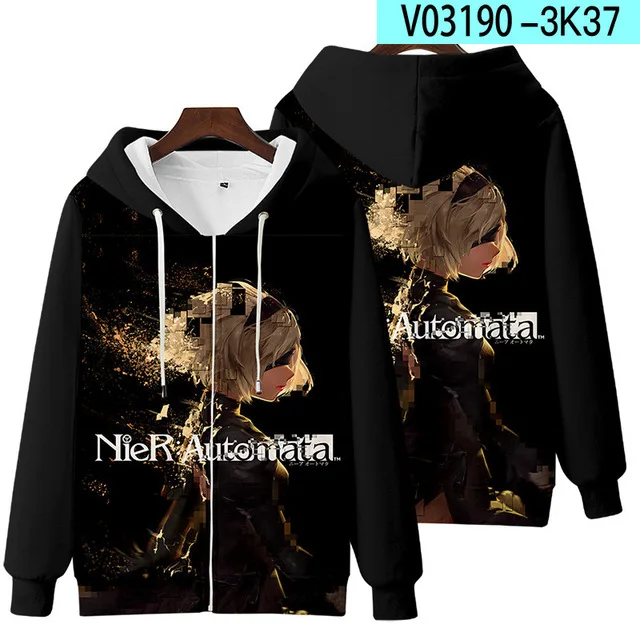 Game NieR:Automata 3D Zipper Hoodie