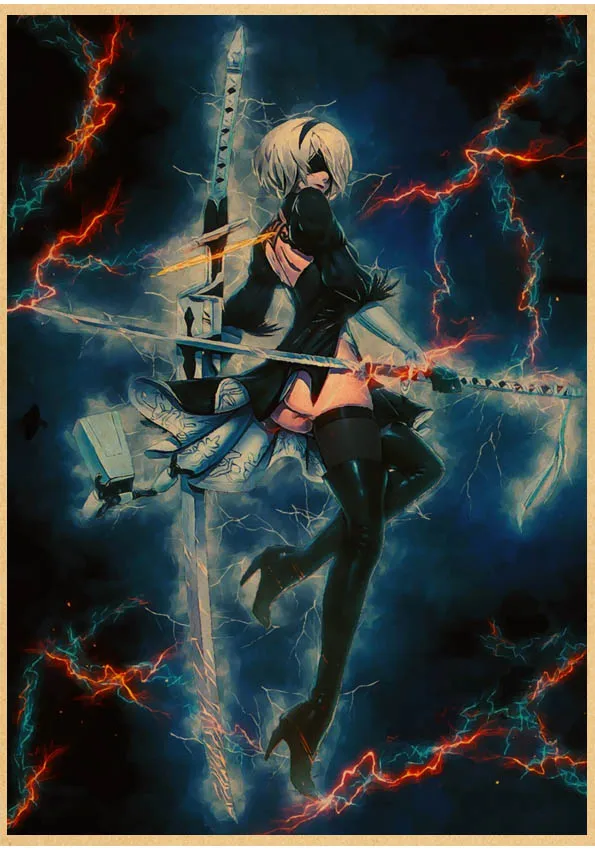 Blue 2B Game Nier Automata Poster