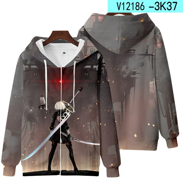 New Collection Game NieR:Automata 3D Zipper Hoodie