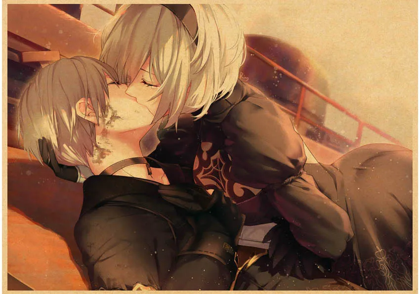 9A 2B Kiss Game Nier Automata Poster