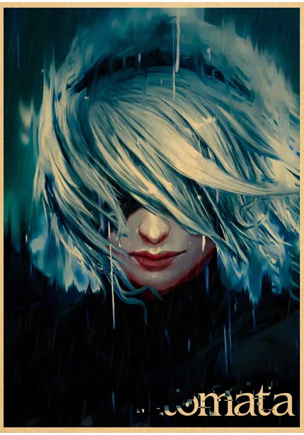 A2 Rain Game Nier Automata Poster