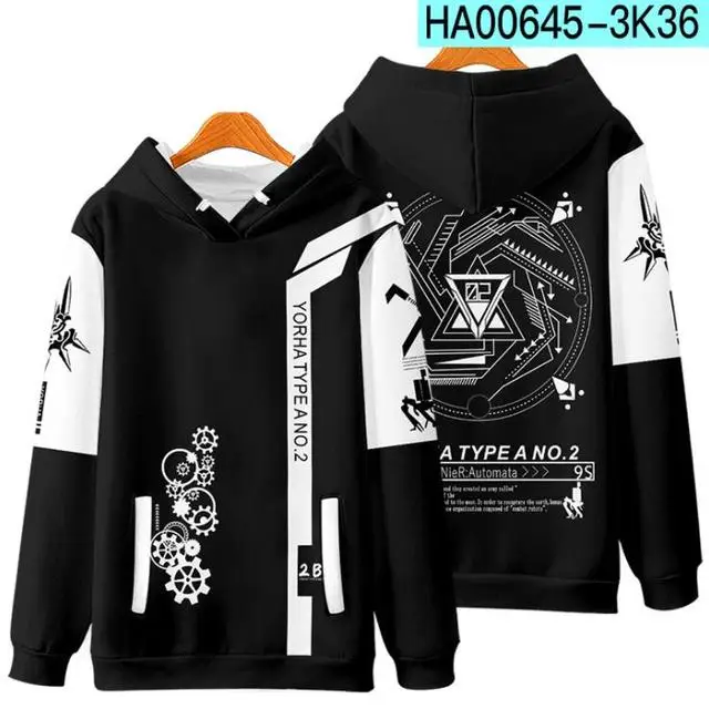 High Quality Game NieR:Automata 3D Zipper Hoodie