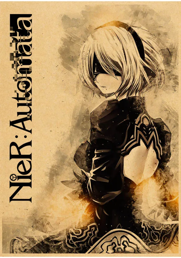 Draw 2B Game Nier Automata Poster