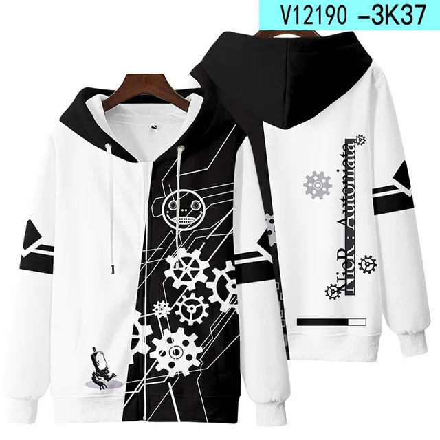 New Game NieR:Automata 3D Zipper Hoodie