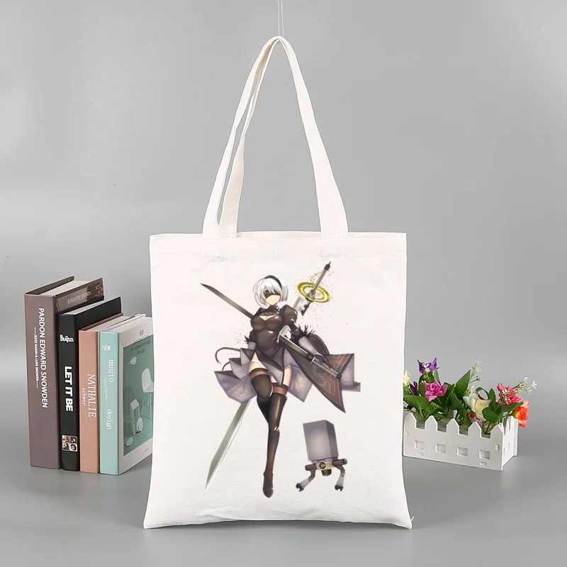 2B and Robot NieR Automata Game Tote Bag