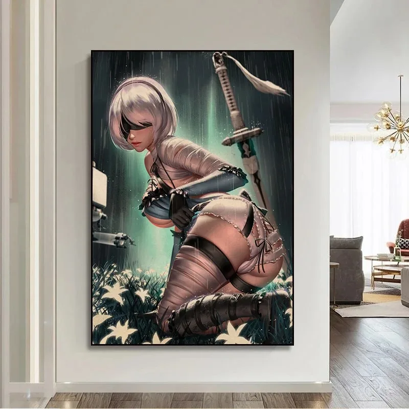 Must Try Nier Automata 2B Art Wall Art