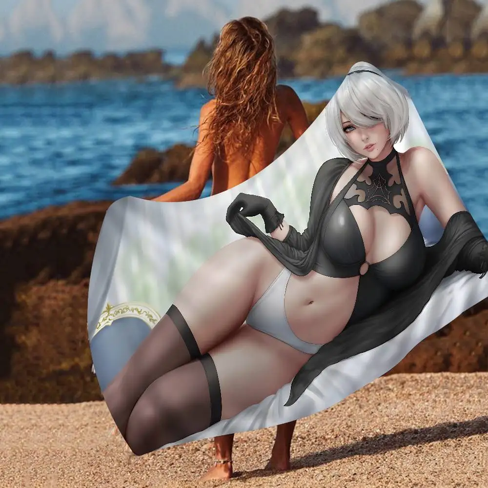 New Collection NieR Automata Anime Cartoon Beach Towel
