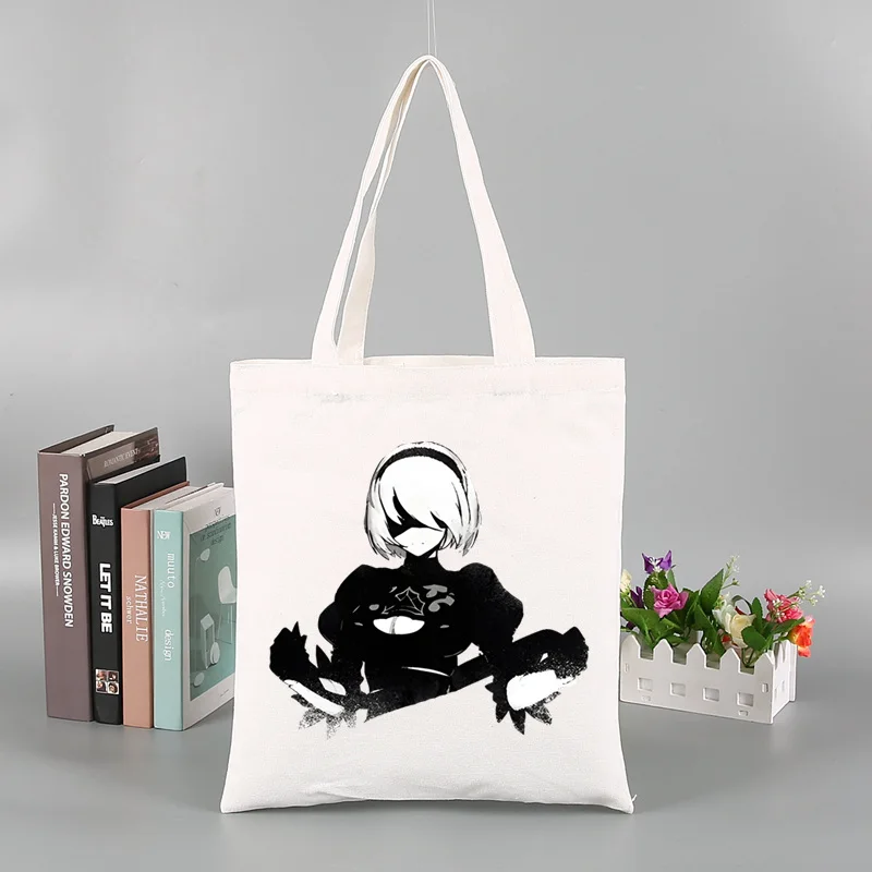 Black 2B Design NieR Automata Game Tote Bag