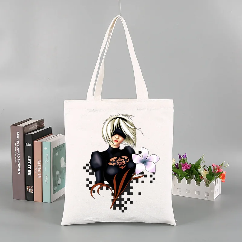 2B Flower NieR Automata Game Tote Bag