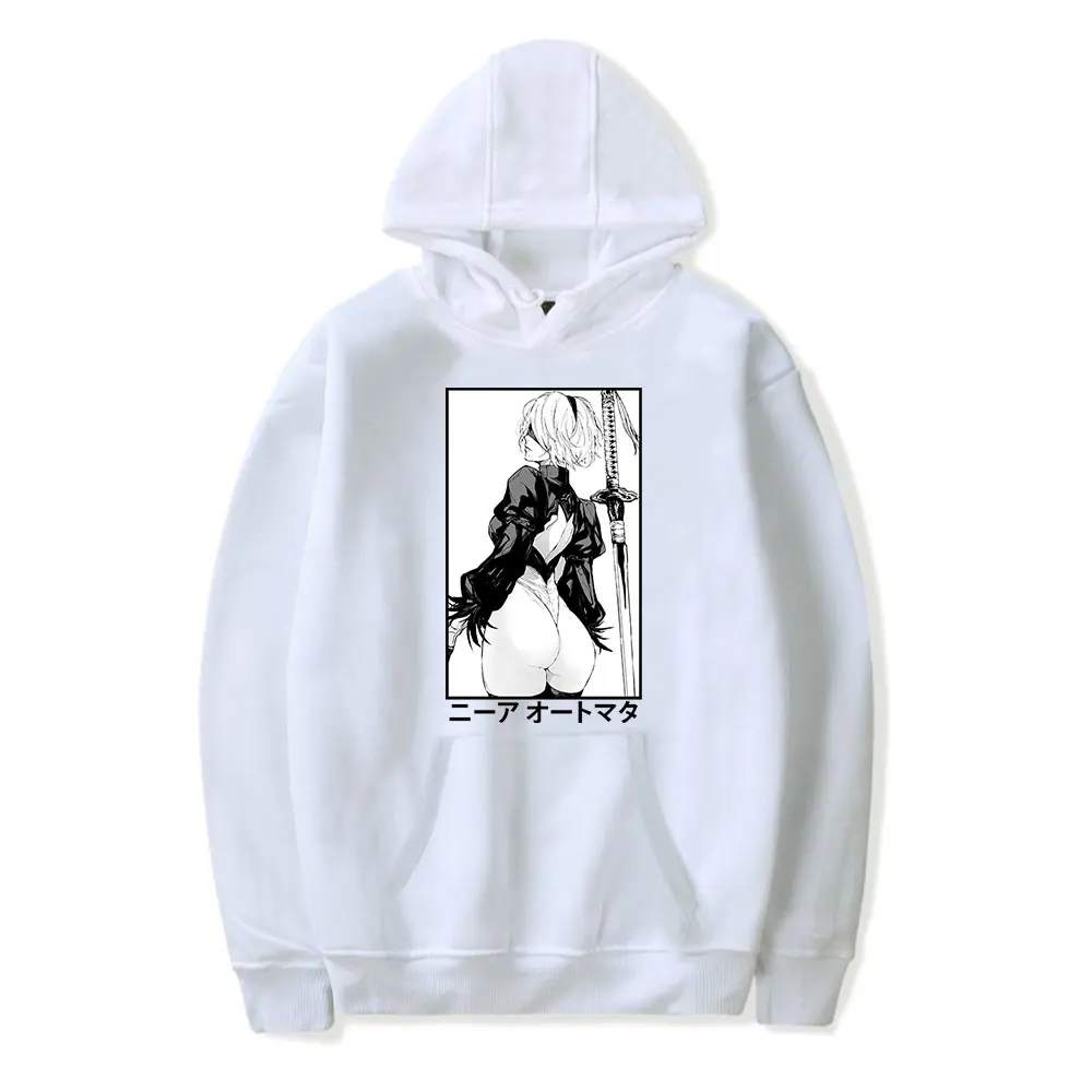 Nier 2B Gaming Waifu Anime Vintage 90s Hoodie