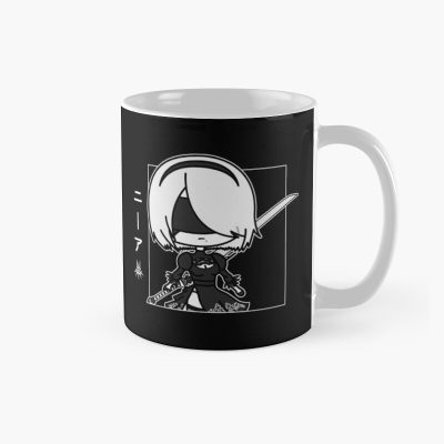 2B Chibi Nier Blindfold Japanese Writing Mug