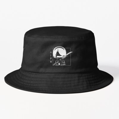 2B Chibi Nier Blindfold Japanese Writing Bucket Hat