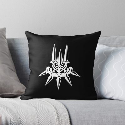 Yorha White Insignia Throw Pillow