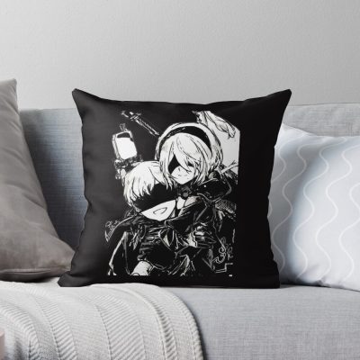9S And 2B Throw Pillow