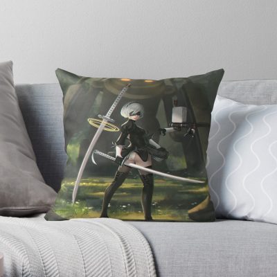 Nier Automata Art Throw Pillow