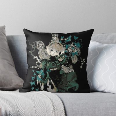 Butterflies And Garden Throw Pillow
