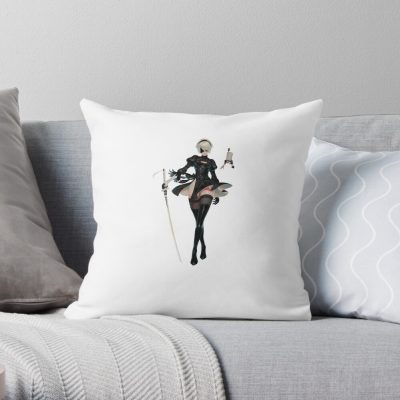 Nier Atomata 2B Throw Pillow