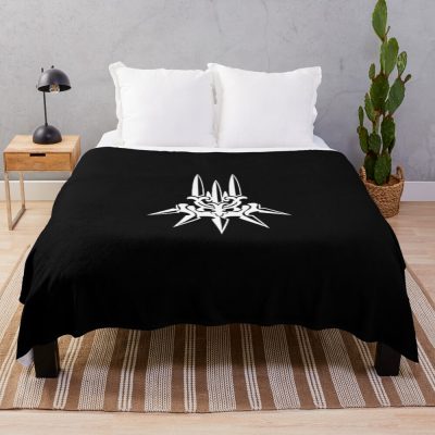 Yorha White Insignia Corner Print Throw Blanket