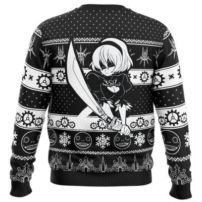 Game of Yorha Nier Automata Ugly Christmas Sweater BACK mockup - NieR: Automata Merch